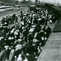 Auschwitz 1944 probably late May - June.Nazis asses built extra train tracks which pulled up close to the gas chambers.It allowed them to gas over 10,000 per day.<br />The Nazis had more than one gas chamber with crematorium in Auschwitz-Birkenau.Millions of Jews & Non-Jews went up the chimney in Auschwitz.